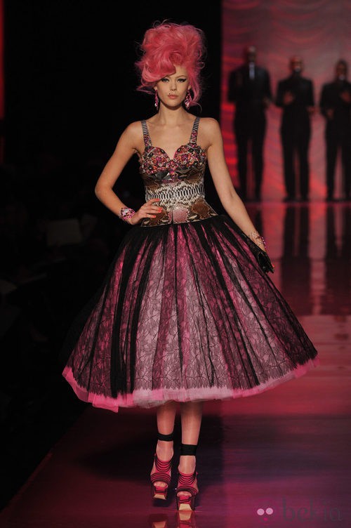 Vestido de tul rosa estilo años 50 de Jean Paul Gaultier Alta Costura