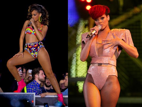 Rihanna elige los looks más atrevidos para salir al escenario