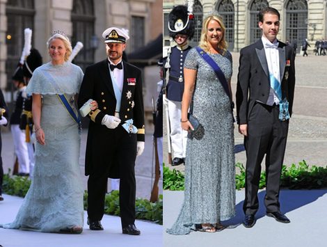 Mette-Marit de Noruega y Teodora de Grecia en la boda de Magdalena de Suecia y Chris O'Neill