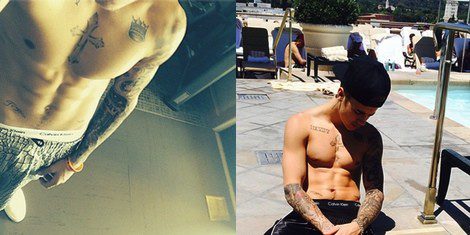 Justin Bieber enseña sus calzoncillos de Calvin Klein
