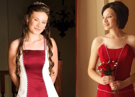 Puedes apostar por un tono fuerte como el rojo o un vestido de novia a dos colores