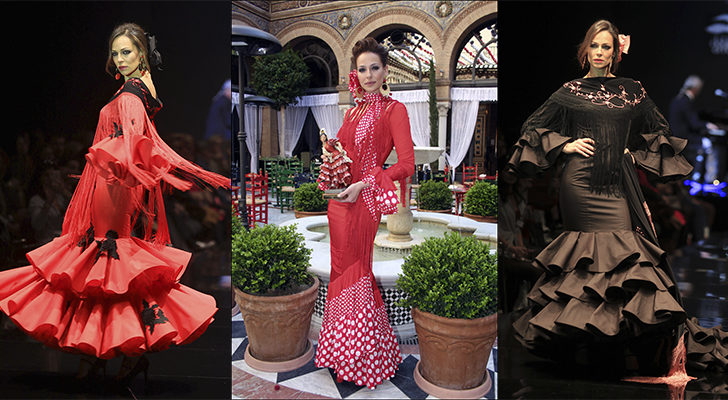 Eva González, vestida de flamenca