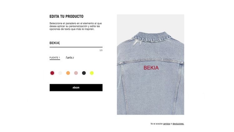 Como personalizar tus prendas en Zara Online
