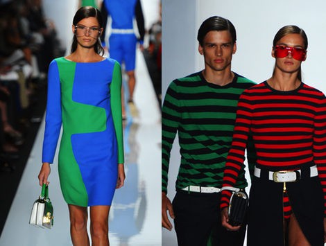 rayas y estampados geometricos en el desfile de Michael Kors
