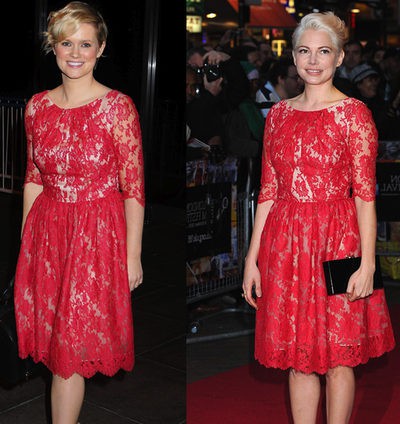 Cecilia Ahern y Michelle Williams lucen el mismo vestido