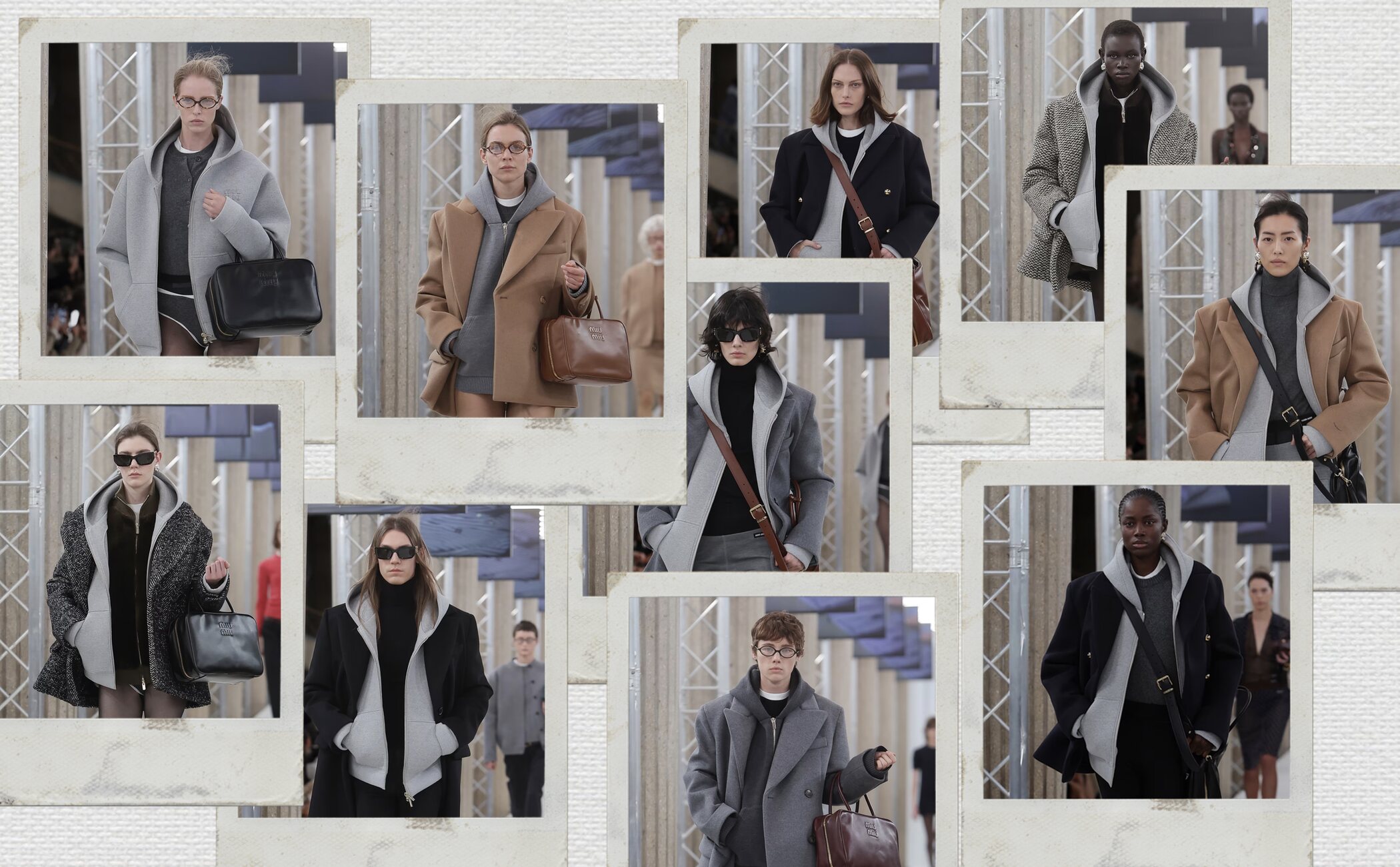 Otoño/invierno 2023/2024: Miu Miu ha recuperado la tendencia de la sudadera con capucha bajo abrigos y americanas
