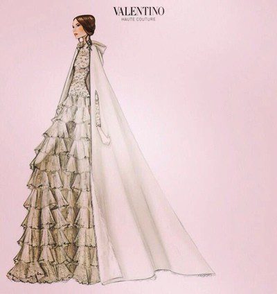 Tatiana Santo Domingo apostó por Valentino en su boda religiosa con Andrea Casiraghi