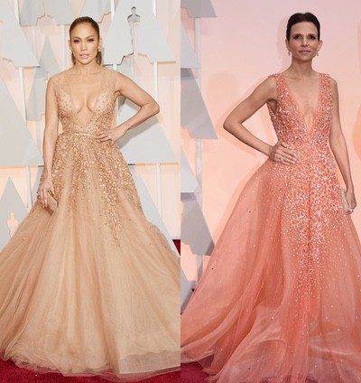 Jennifer Lopez y Luciana Duvall apuestan por diseños muy similares en la noche de los Oscar 2015