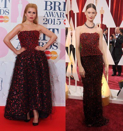 Paloma Faith copia en los Brit Awards 2015 el vestido Armani Privé de Behati Prinsloo de los Oscar 2015