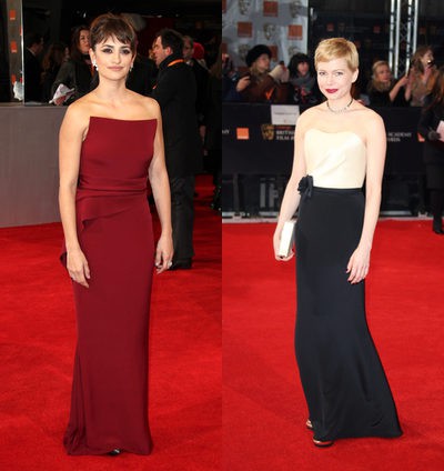 Michelle Williams, Penélope Cruz y Elsa Pataky, las más elegantes de los Bafta 2012