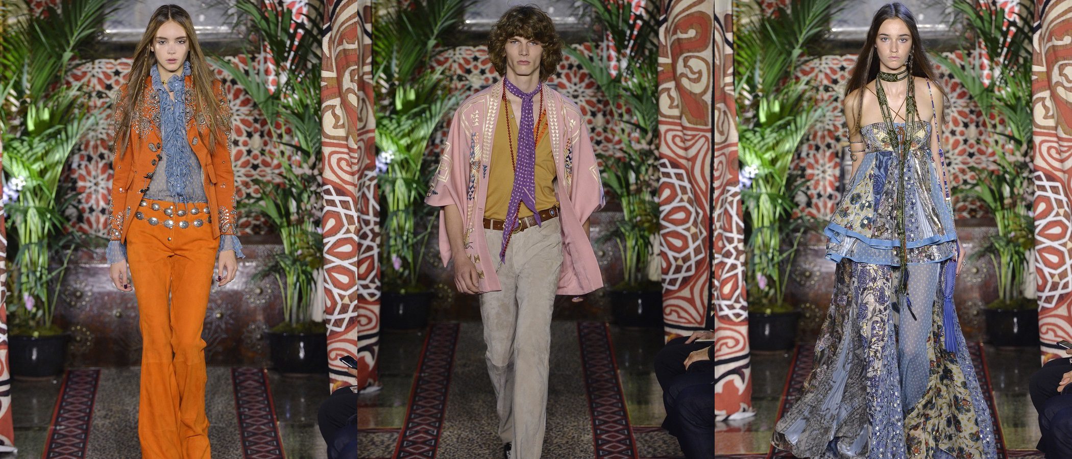 Roberto Cavalli sube a la Milán Fashion Week el estilo boho-chic en su primavera/verano 2017