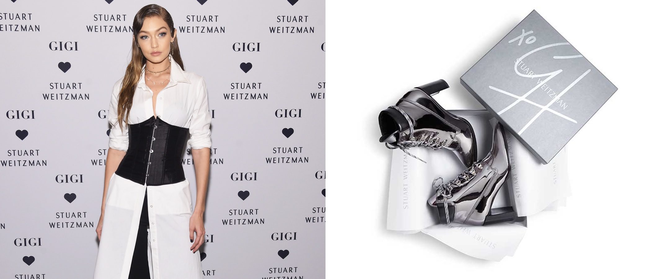 Gigi Hadid diseña unos botines metalizados con Stuart Weitzman por una buena causa