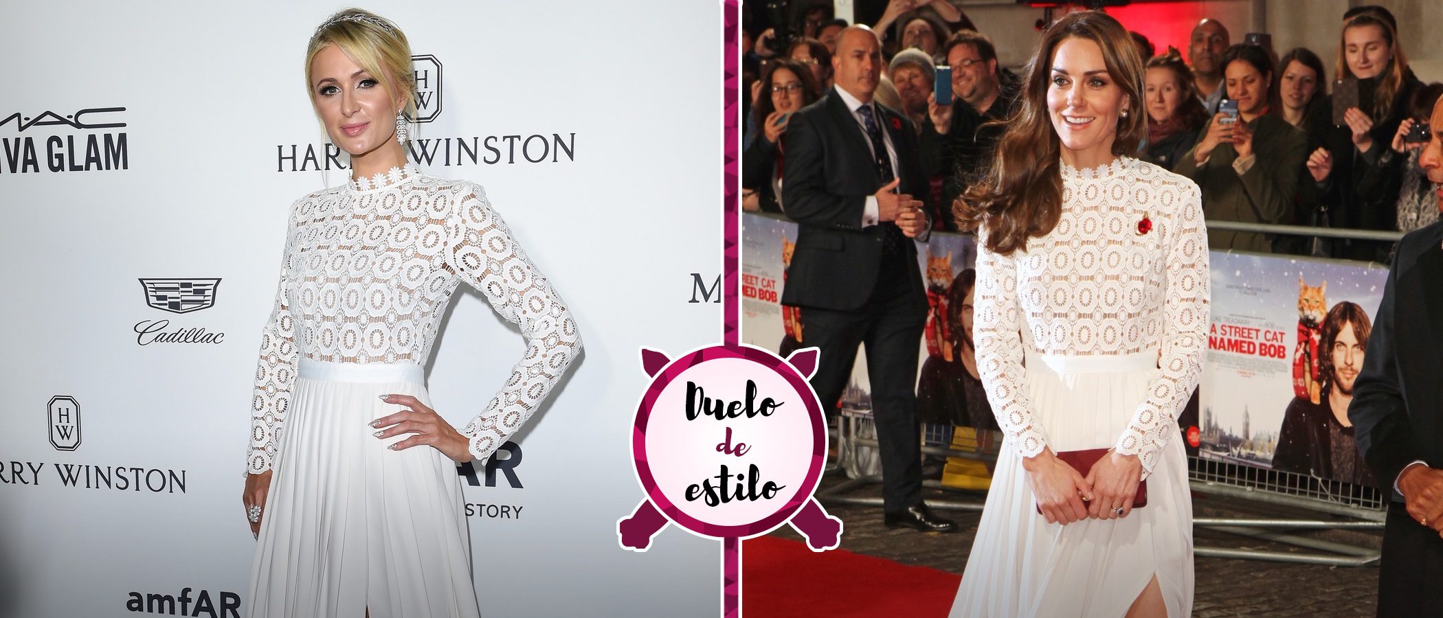 Kate Middleton y Paris Hilton coinciden con el mismo vestido blanco, ¿quién lo luce mejor?