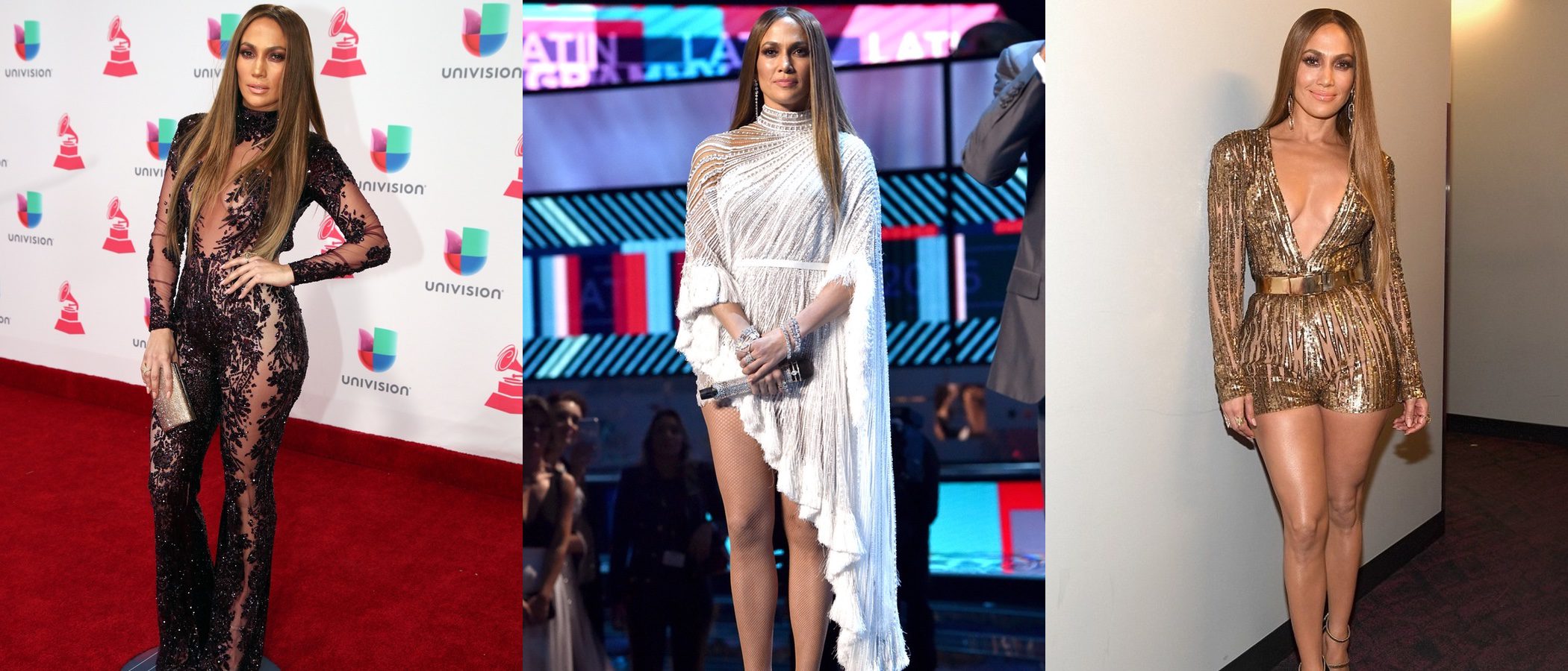 Jennifer Lopez presume de curvas con tres looks en la gala de los Latin Grammy 2016