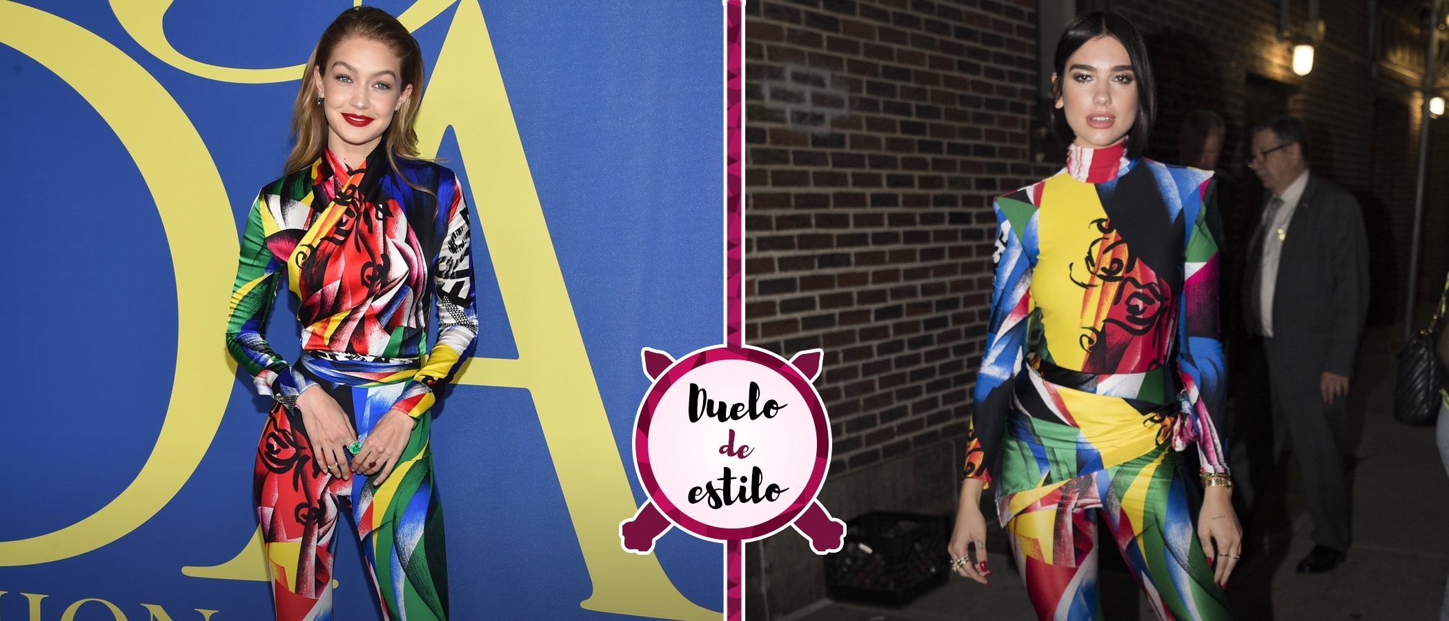 Gigi Hadid y Dua Lipa arriesgan con el extravagante mono de Versace. ¿Quién lo ha lucido mejor?