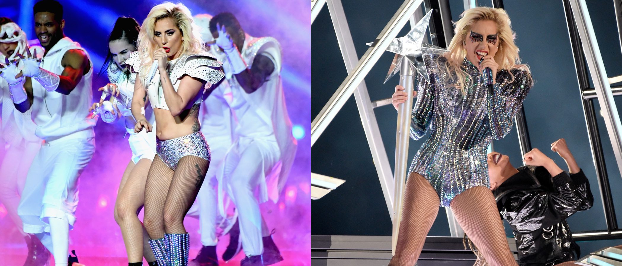 Los brillantes looks de Lady Gaga en la Super Bowl 2017