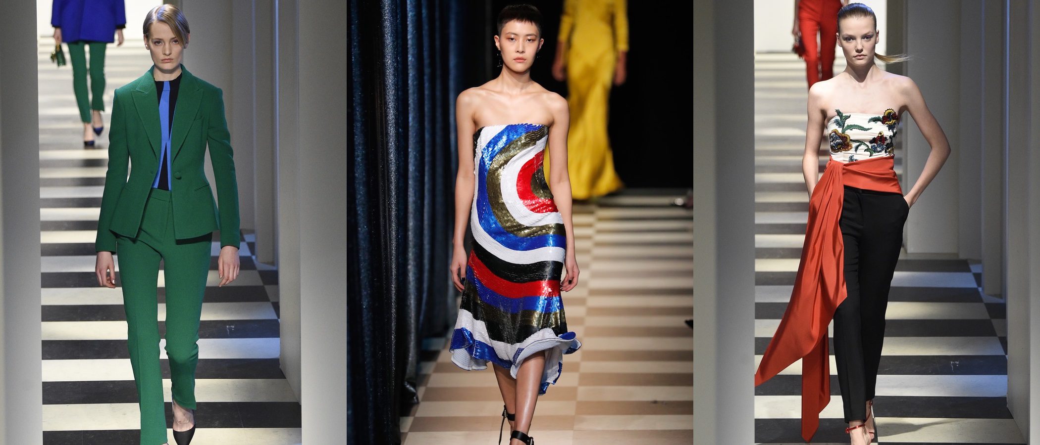 Oscar de la Renta sube a la New York Fashion Week looks femeninos a todo color con dos desfiles en uno