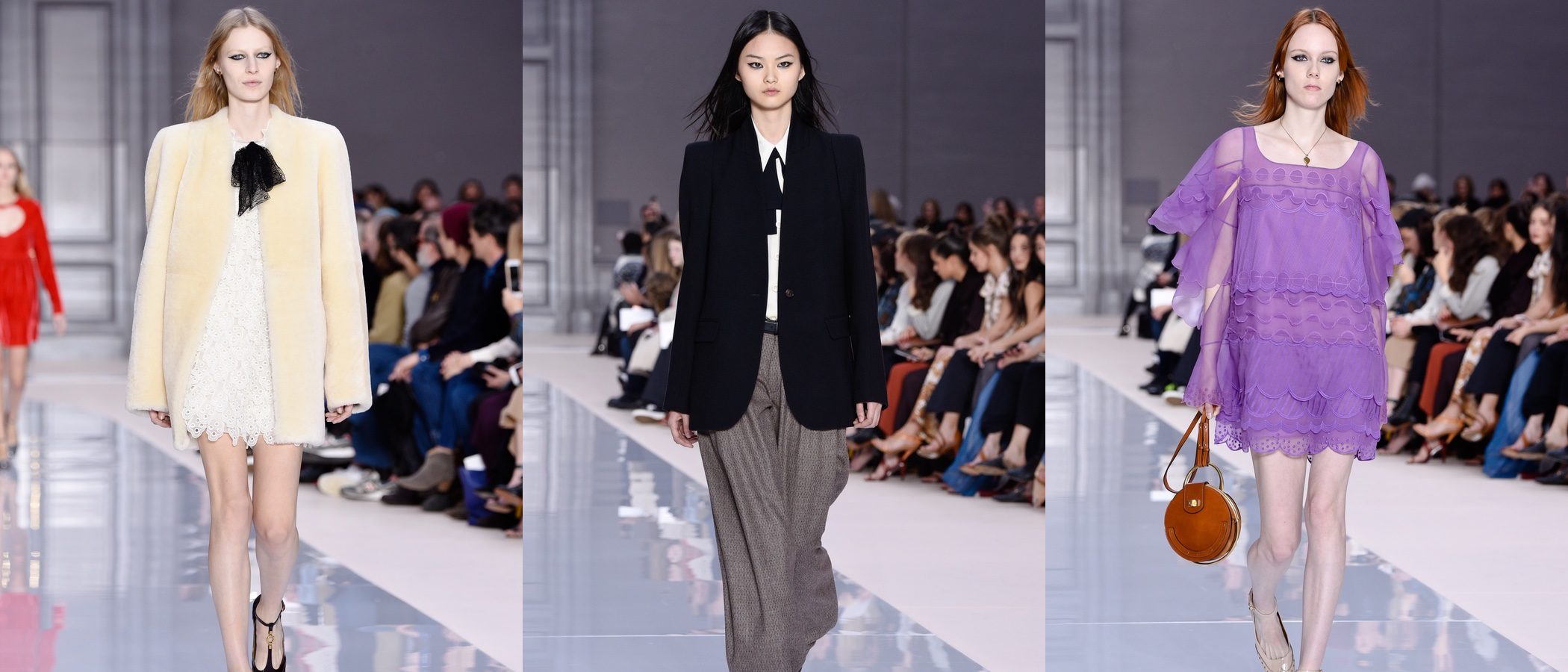 La diseñadora de Chloé se despide en la Paris Fashion Week con un desfile británico y muy alegre