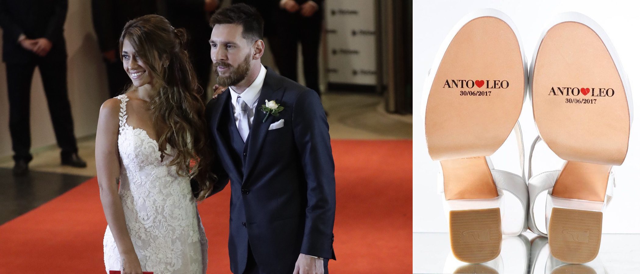 Los zapatos personalizados de Antonella Roccuzzo para su boda con Leo Messi