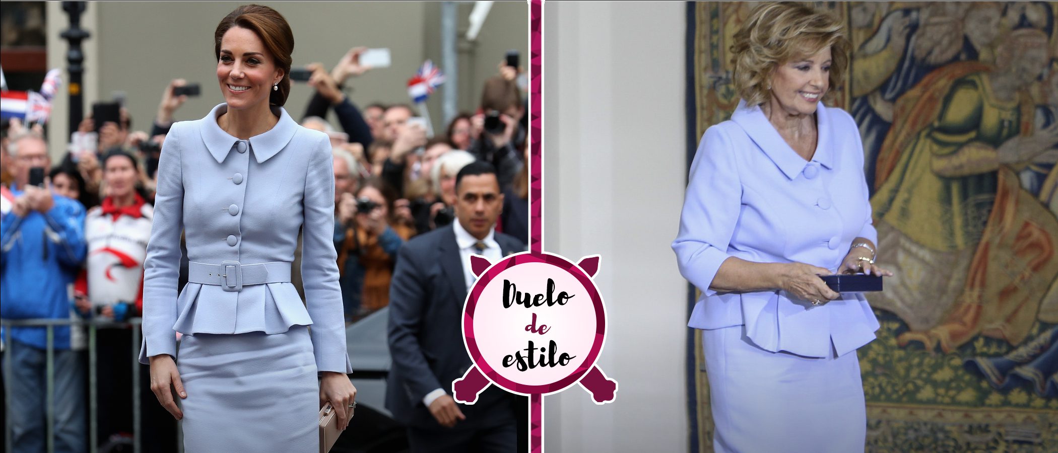 María Teresa Campos se 'inspira' en Kate Middleton con un look serenity. ¿Quién lo luce mejor?