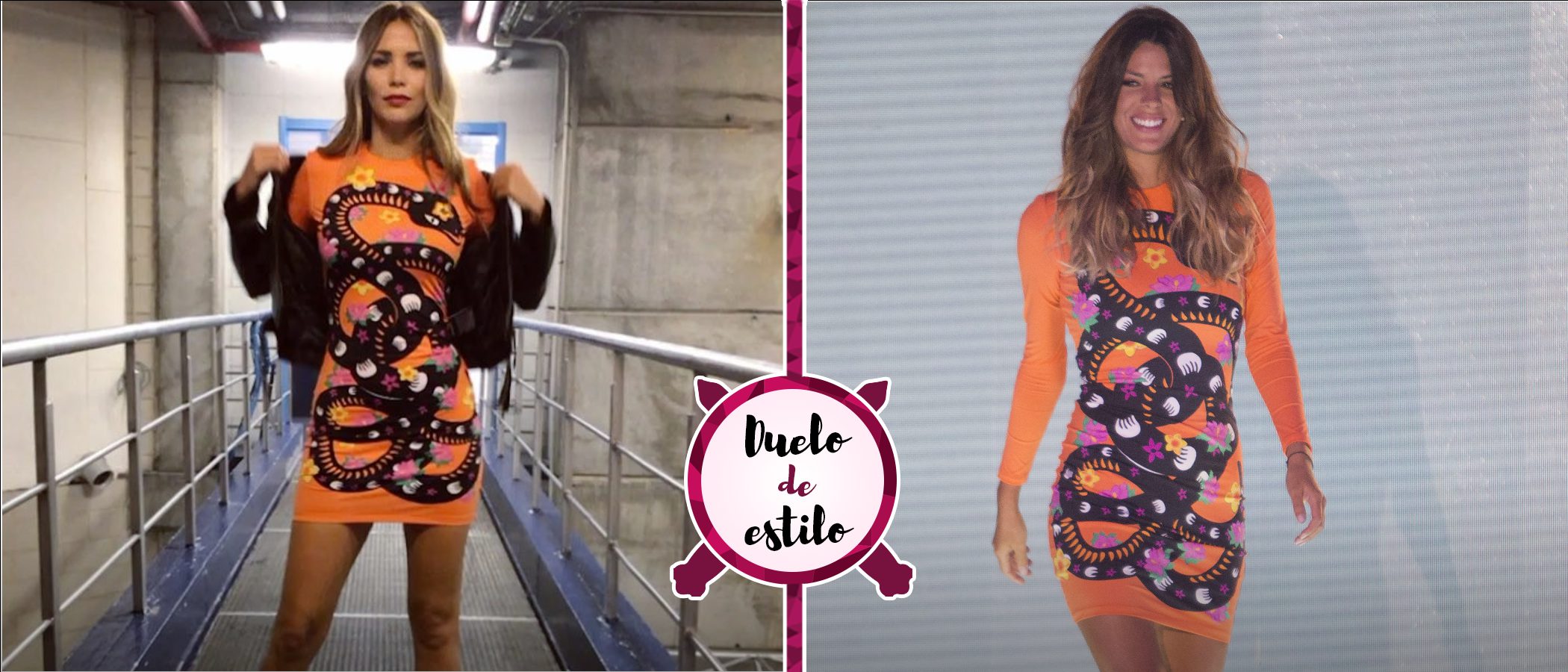 Rosanna Zanetti y Laura Matamoros escogen el mismo vestido 'cobra' de María Escoté