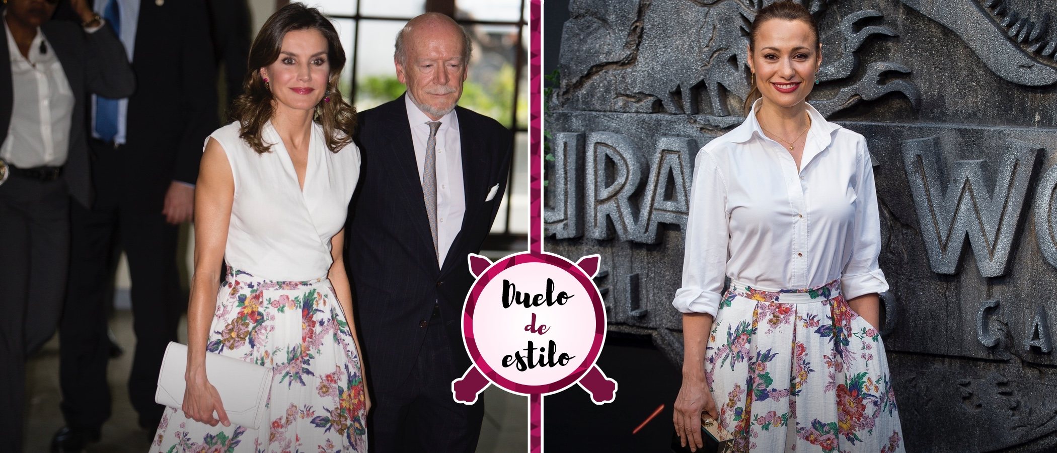 La Reina Letizia, Natalia Verbeke y la misma falda de flores. ¿A quién le sienta mejor?
