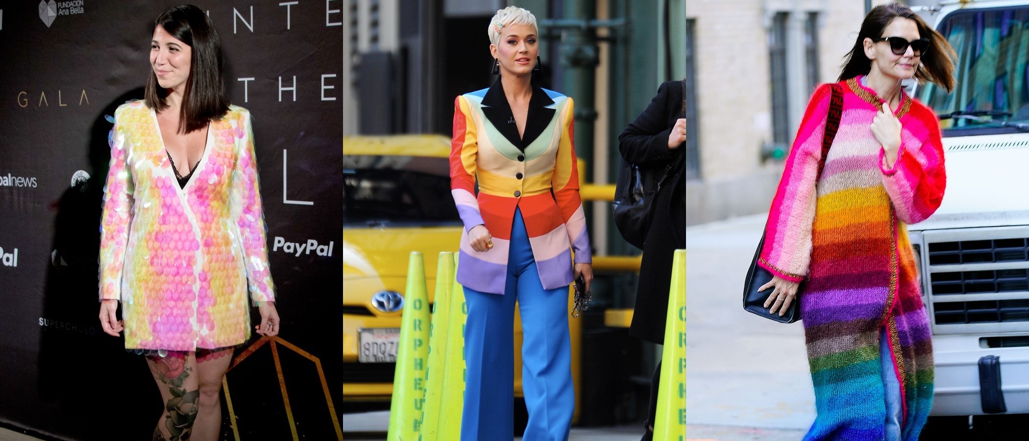 Katy Perry, Katie Holmes y Bely Basarte, las peor vestidas de la semana optan por el multicolor