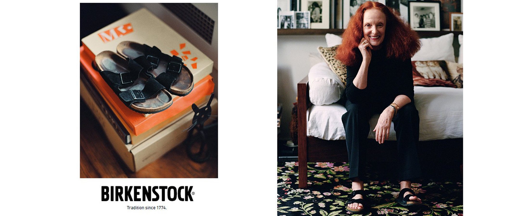 Grace Coddington vuelve a posar como modelo en la nueva campaña de Birkenstock