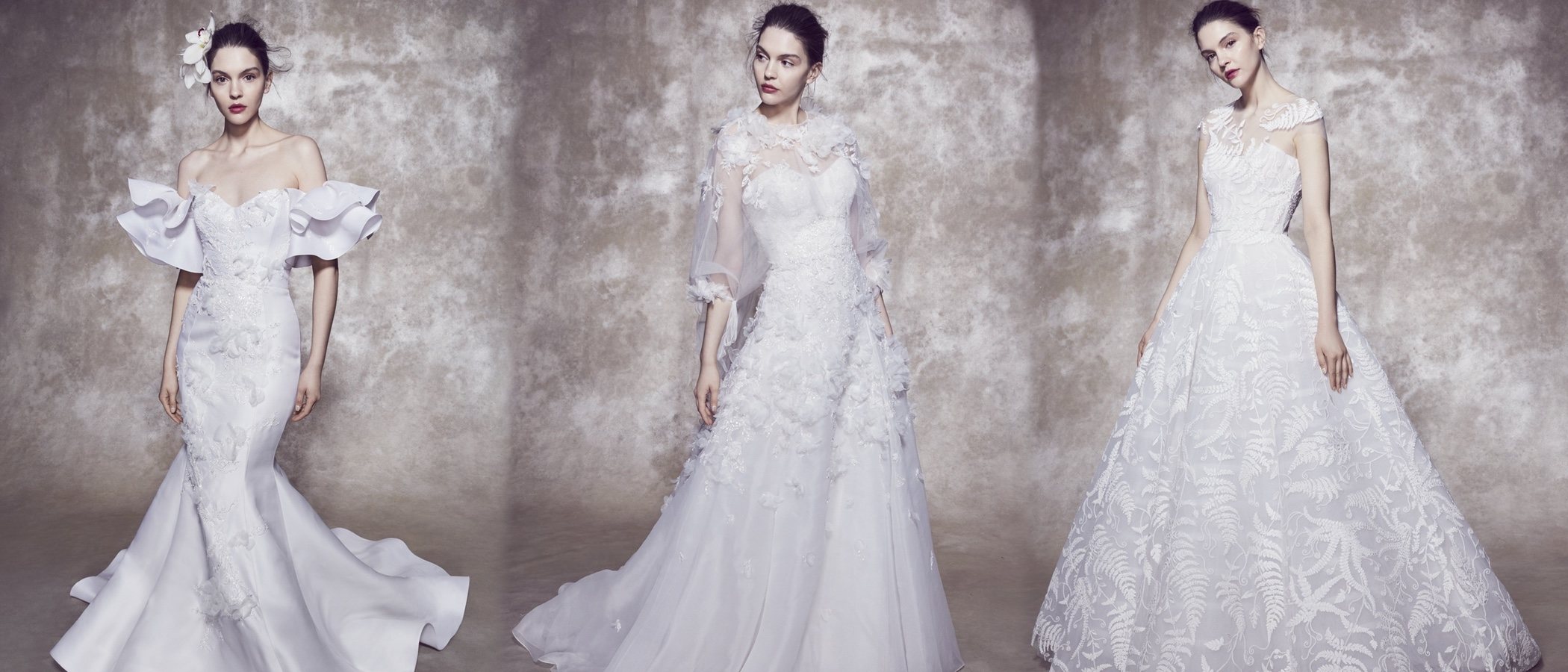 Flores, encaje y transparencias: la nueva colección nupcial de Marchesa