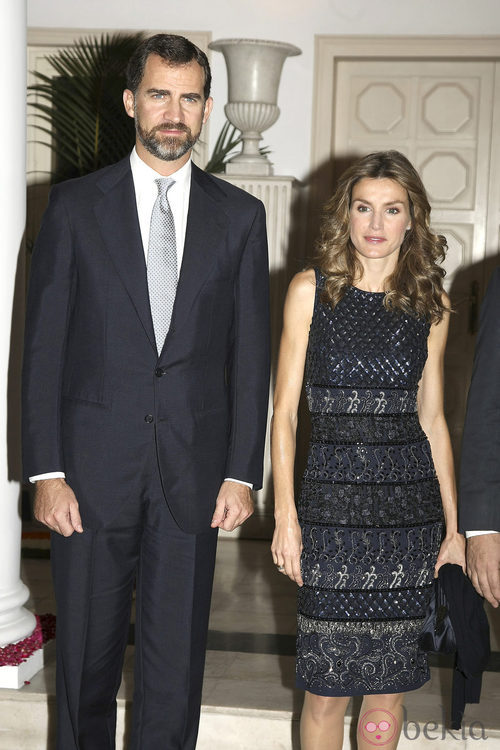 Los Príncipes Felipe y Letizia durante una visita a la India en octubre de 2009