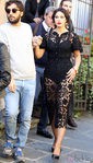 Monica Bellucci durante la grabación del spot Dolce&Gabbana con un total look de encaje