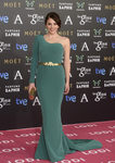 Andrea Duro con un vestido verde esmeralda en la Gala de los Goya 2014