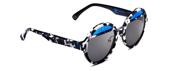 Gafas de sol redondas en color negro y blanco de Adidas Originals con Italia Independent