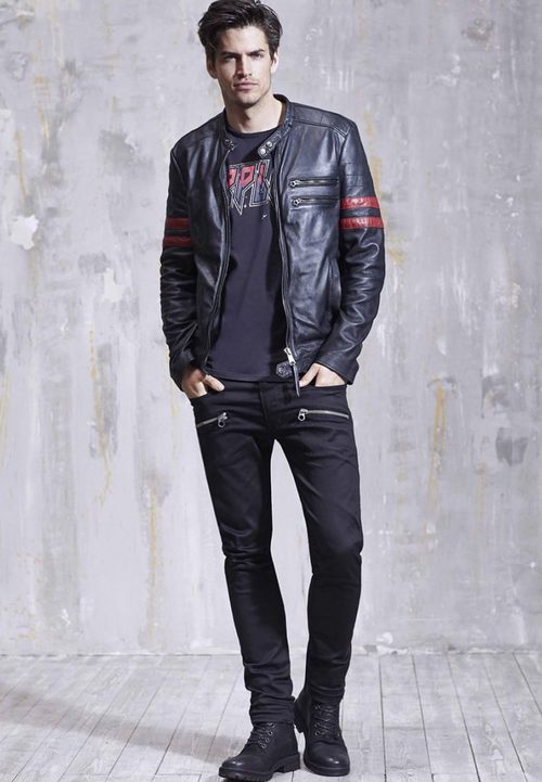 Chaqueta de cuero negra de Replay otoño/invierno 2016/2017