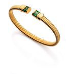 Pulsera dorada con detalles verdes de la nueva colección de Viceroy