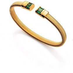 Pulsera dorada con detalles verdes de la nueva colección de Viceroy
