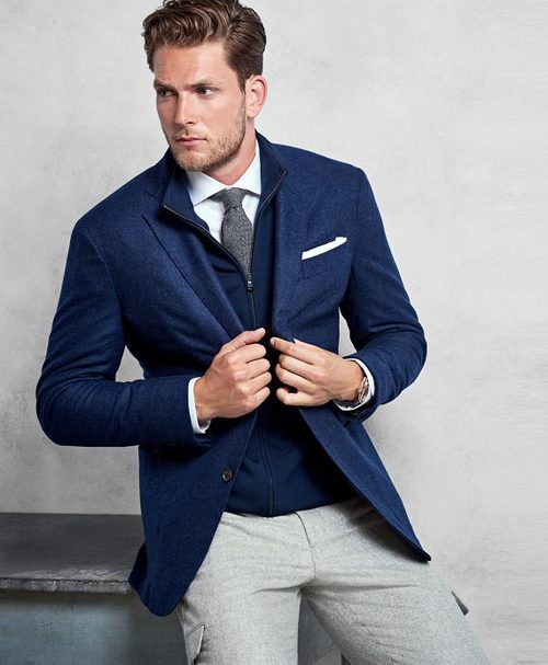 Chaqueta de lana azul marino de Brooks Brothers otoño/invierno 2016/2017
