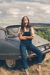 Gala González con un peto largo de Esprit otoño/invierno 2016/2017