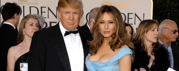 Donald y Melania Trump en los Premios Globos de Oro 2007