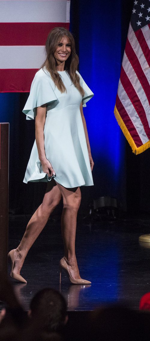 Melania Trump en el discurso de campaña en Milwaukee