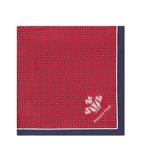 Pañuelo rojo y azul de la colección de Hawes & Curtis con el Príncipe Carlos