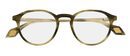 Gafas de lentes redondas y acabados en cuero de la colección 'Vista 2016' de Carolina Herrera