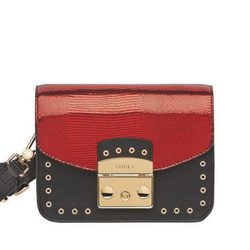 Bolso Metropolis en rojo y negro de Furla colección Navidad 2016