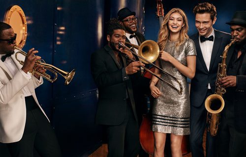 Gigi Hadid y Francisco Lachowski para Tommy Hilfiger Navidad 2016