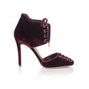 Sandalias de tacón de terciopelo burdeos de Jimmy Choo para Navidad 2016