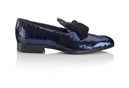 Mocasines para hombre de lentejuelas azules de Jimmy Choo para Navidad 2016