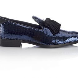 Mocasines para hombre de lentejuelas azules de Jimmy Choo para Navidad 2016