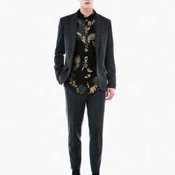 Traje de chaqueta gris de Bershka colección Navidad 2016