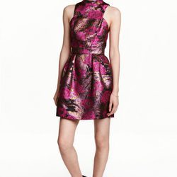 Vestido rosa con estampado de H&M colección Navidad 2016