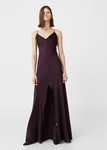 Vestido largo color berenjena de Mango para Navidad 2016